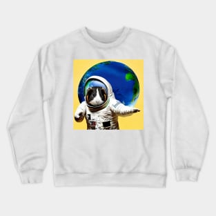 Guinea Pig Astronaut Surfing Earth Crewneck Sweatshirt